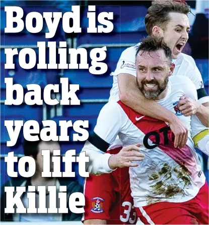  ??  ?? Still going strong: Boyd celebrates another goal in what has been a productive season for him