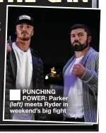  ?? ?? ■ PUNCHING POWER: Parker (left) meets Ryder in weekend’s big fight