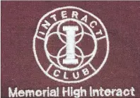  ?? SUBMITTED PHOTO ?? This is the logo for the Memorial Interact club. Similar logos are used for Interact clubs around the world.