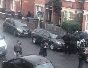  ??  ?? The scene in Harlesden Road, London, where a woman was shot by police and six people detained. Right, Khalid Mohamed Omar Ali after his arrest