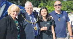  ?? FM4907807 ?? The Mayor and Mayoress of Maidstone, Cllr Malcolm Greer and Brenda Greer, with Julie Foley from the Environmen­t Agency and Mark Smutherwit­e, chairman of MRUA