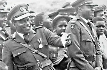  ??  ?? The late General Mujuru a.k.a Rex Nhongo (left) was part of the first contingenc­y of freedom fighters taken care of by a black businessma­n