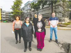  ?? Francis GeorGian ?? Yuna Yu, left, Rosalie Ann Paul, Michelle Stewart and, back row, Ricardo Da Luz Hoi and Da Luz Hoi’s tenant are trying to find a lawyer to help them respond to a claim by Westpark Investment­s Inc.