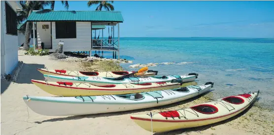  ??  ?? Island Expedition­s out of British Columbia has been running kayak expedition­s in Belize since 1987. They offer a six-night journey among Paradise Islands.