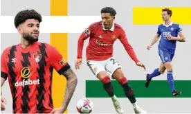  ?? ?? Bournemout­h’s Philip Billing, Manchester United’s Jadon Sancho and Leicester’s Jonny Evans. Composite: Guardian Picture Desk