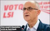  ??  ?? Kreu i grupit të deputetëve të LSI- së, Petrit Vasili