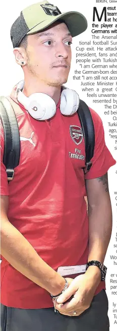  ??  ?? Arsenal’s Mesut Ozil arrives in Singapore yesterday prior to their Internatio­nal Champions Cup match there.