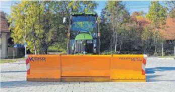  ?? FOTO: KÜKO-TECHNIK ?? Das erweiterba­re Schneeräum­schild kann stufenlos bis zu 2,65 Meter breit werden.