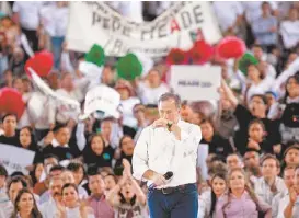  ?? ARACELÍ LÓPEZ ?? Ayer tuvo dos mítines, uno en Fresnillo y otro en Jerez.