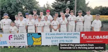  ??  ?? Some of the youngsters from Greenside CC’s thriving junior section