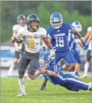  ?? Steven Eckhoff ?? Cherokee County’s Malachi Horton runs a punt return back for a touchdown during a game against the Armuchee Indians at Armuchee High School on Saturday, Sept. 26.