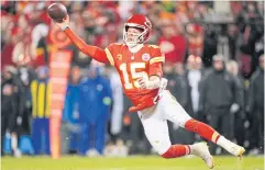  ?? USA TODAY SPORTS ?? The Chiefs’ Patrick Mahomes in action against the Bengals.