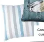  ??  ?? Concrete base hurricane lantern, £7 Casual stripe cushion, £8