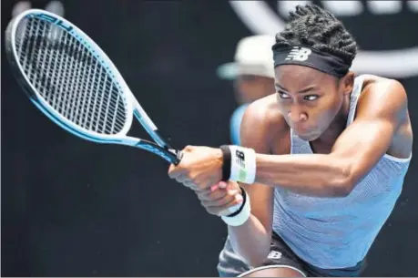  ??  ?? Coco Gauff is playing her first Australian Open. Wednesday was also the first time she played a Grand Slam match where her opponent was ranked below her.
AFP