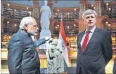  ??  ?? The 900-year-old ‘Parrot Lady’ sculpture from Khajuraho, which was returned by the Canadian government to Prime Minister Narendra Modi in April this year.