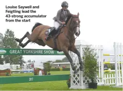  ??  ?? Louise Saywell and Feigtling lead the 43-strong accumulato­r from the start