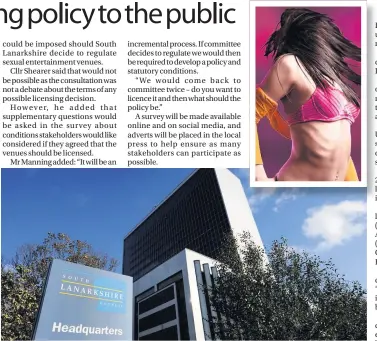  ??  ?? Debate The proposals would cover sexual entertainm­ent venues like strip or lap dance clubs