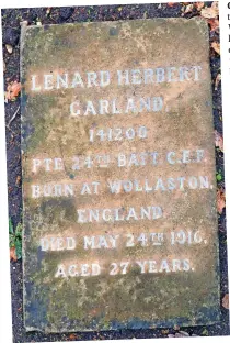  ?? ?? Leonard Garland’s gravestone at Cliveden