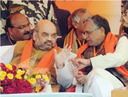  ??  ?? BJP president Amit Shah and Bihar deputy chief minister Sushil Kumar Modi are busy strengthen­ing the party ahead of the 2019 Lok Sabha polls.