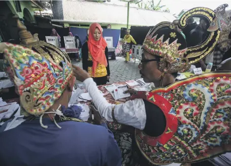  ?? EPA ?? More than 192 million people were registered to vote in Indonesia’s elections, with 245,000 candidates standing for office across the 17,000 islands that make up the Muslim-majority country