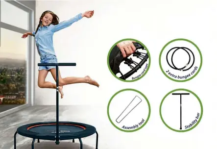  ??  ?? You can sweat out effectivel­y with Care+ Bungee Cord Rebounder.