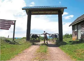  ?? ?? a ranger opens a gate at the aberdare National Park in Nyeri, Kenya.