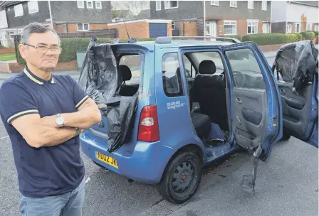  ??  ?? Dave Murray has been parking his car in the same spot for over 20 years during Sunderland games at the Stadium of Light.