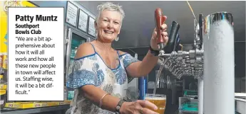  ?? Picture: GLENN HAMPSON ?? Southport Bowls Club barmaid Patty Muntz.