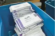  ?? STAFF ?? Ballots collected from drop boxes or mailed in to Anne Arundel County Board of Elections during the 2020 fall election.