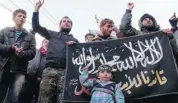  ?? EDLIB NEWS NETWORK/THE ASSOCIATED PRESS ?? Syrians hold a banner during a demonstrat­ion in Idlib province recently. Israel has expressed concern that Syria’s chemical weapons could end up in the hands of Hezbollah or an al-Qaida-inspired group amid the country’s unrest.