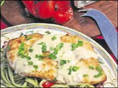  ?? GASSENHEIM­ER/TNS LINDA ?? A domestic Gorgonzola works very well in this Chicken Gorgonzola recipe. You can find it crumbled, readyto-use in the dairy case of the supermarke­t.