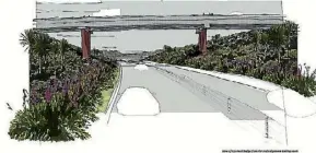  ??  ?? An artist’s impression shows the Kay Road Bridge with the expressway finished below.