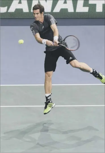  ?? Picture: AP ?? Andy Murray returns to Grigor Dimitrov during his 6-3, 6-3 win over the Bulgarian