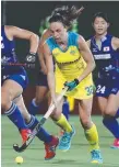  ??  ?? Savannah Fitzpatric­k will travel to Japan with the Hockeyroos.