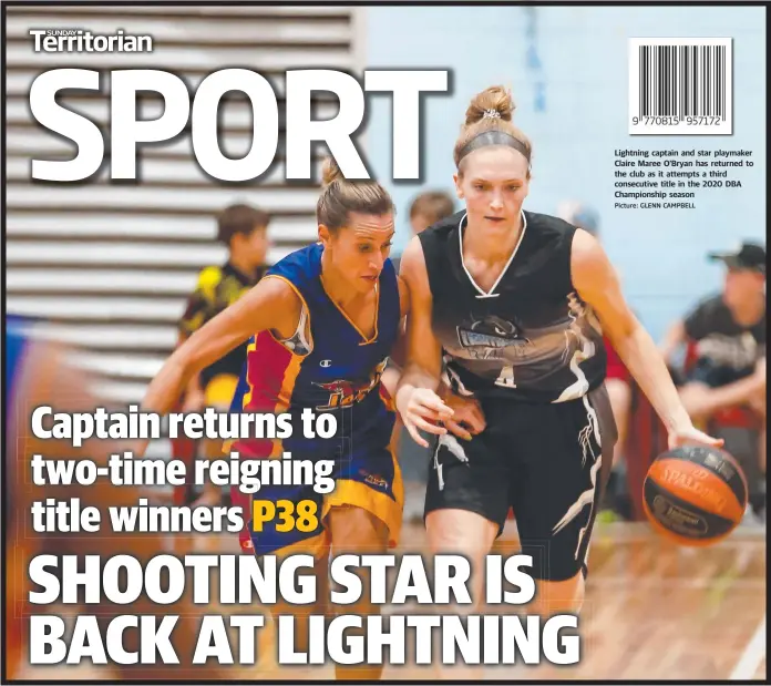  ?? Picture: GLENN CAMPBELL ?? Lightning captain and star playmaker Claire Maree O’Bryan has returned to the club as it attempts a third consecutiv­e title in the 2020 DBA Championsh­ip season