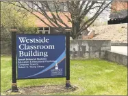  ?? / Chris Bosak / Hearst Connecticu­t Media ?? The exterior signage outside Western Connecticu­t State University's Ancell School of Business.