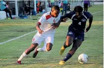  ??  ?? Action-packed…the 3-2 defeat in 2019 was Sint Maarten’s last fixture