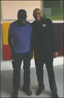  ?? Courtesy Darrell Walker ?? Artist Sam Gilliam (left) stands with Darrell Walker at Gilliam’s Washington studio earlier this month.