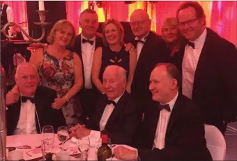  ??  ?? James A Barry (centre) pictured with his brother Oliver and children Yvonne, Kevin, Eileen (Granville), Paul, Anne, Mark and Jim at the Cork Business Awards ceremony where he was presented with the Lifetime Achievemen­t in Business award.