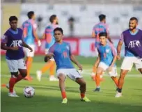  ??  ?? Indian players take part in a training session on Sunday.