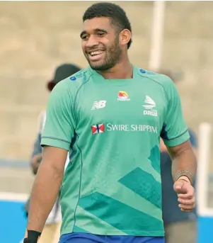  ?? Photo: Ronald Kumar ?? Swire Shipping Fijian Drua captain Meli Derenalagi will have to urge his men to work twice as hard when they face the Hurricanes this Sunday.