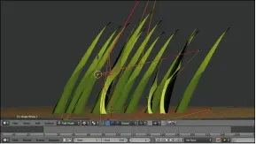  ??  ?? Here you can see a grass field being created using the mid-point technique. In Blender, the method is called NURBS.