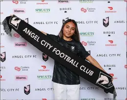  ?? PHOTO COURTESY OF ANGEL CITY FOOTBALL CLUB ?? Angel City FC made Alyssa Thompson, 18, the youngest player ever to be drafted in the NWSL when it selected the former Harvard-Westlake star with the No. 1pick in January.