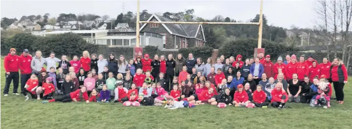  ??  ?? The launch of Stradey Sospans at the Llanell Wanderers RFC ground.