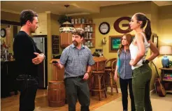  ??  ?? This image released by Twentieth Century Fox shows, from left, Jon Hamm, Zach Galifianak­is, Isla Fisher and Gal Gadot in ‘Keeping Up With The Joneses.’ — AP