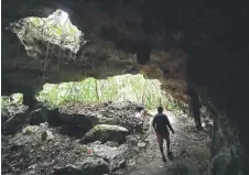  ?? ?? Spanish speleologi­st and diver Vicente Fito, 48, explores the cave system known as Garra de Jaguar (Jaguar’s Claw), near the constructi­on site of Section 5 South of the Mayan Train between the resorts of Playa del Carmen and Tulum.