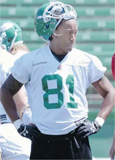  ?? DON Healy/leader-post ?? Geroy Simon will play for the Saskatchew­an Roughrider­s for the first time in tonight’s pre-season game against theCalgary Stampeders at Mosaic Stadium.