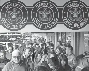  ?? CHRIS HELGREN/REUTERS FILE ?? A three-judge appeals panel upheld an NLRB decision that Starbucks must bargain with the union that represents workers at the flagship Seattle store.