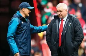  ?? PHOTO: MICHAEL STEELE/GETTY IMAGES ?? Rivals: Joe Schmidt, head coach of Ireland (left), with Warren Gatland, head coach of Wales.