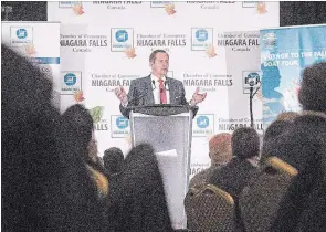  ?? JULIE JOCSAK THE ST. CATHARINES STANDARD ?? Niagara Falls Mayor Jim Diodati will deliver his 2018 state of the city address at the Americana Conference Resort Spa and Waterpark Thursday, as he did at the same venue in March 2017.
